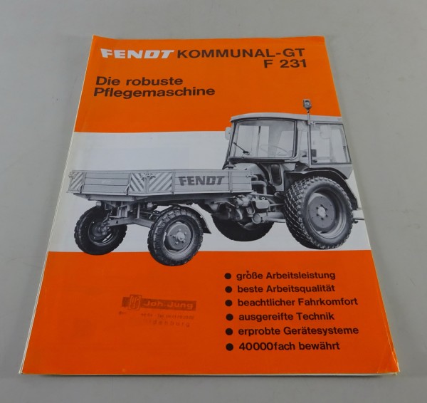 Prospekt/Broschüre Fendt Kommunal-Geräteträger F 231 Stand 10/1982