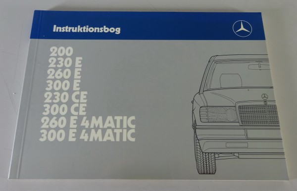 Instruktionsbog Mercedes-Benz W124 Limousine / C124 Coupé Stand 2/1987 - Dänisch