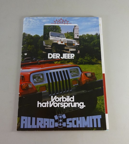 Faltprospekt + Preislisten Jeep Wrangler von Allrad-Schmitt Stand ca. 1987/88
