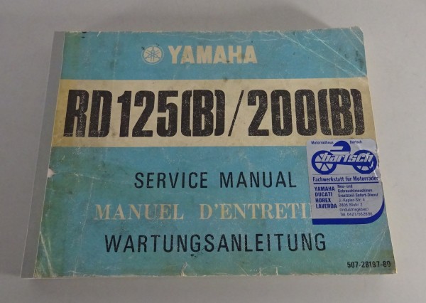 Werkstatthandbuch / Workshop Manual Yamaha RD 125 (B) / 200 (B) Stand 09/1974