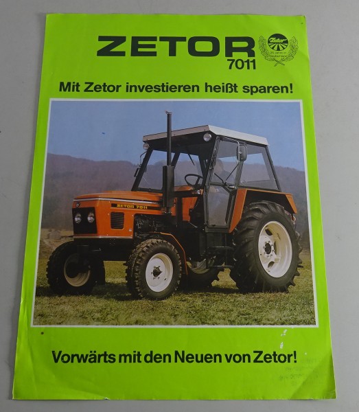 Prospekt / Prospektblatt Zetor 7011 Traktoren