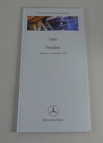 Preisliste Mercedes-Benz Vario (T2W-Serie) gültig ab 09/1999