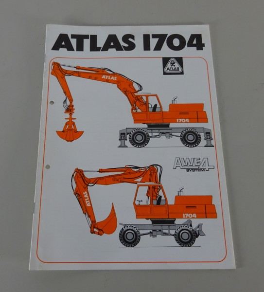 Prospekt / Broschüre Atlas Radbagger 1704 Stand 07/1986