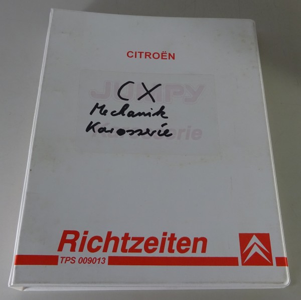 Arbeits- Richtzeiten Citroen alle Typen CX Mechanik & Karosserie Ausgabe 1982