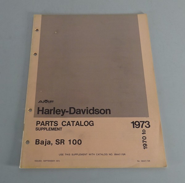 Parts catalog-Supplement Harley Davidson Baja SR 100 1970 - 1973