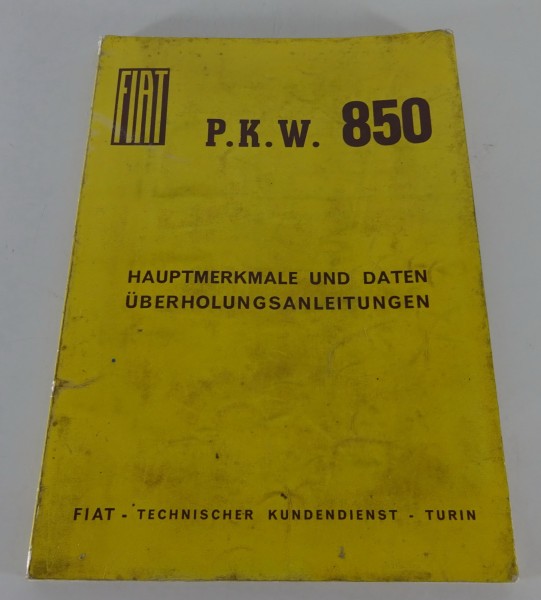 Werkstatthandbuch Hauptmerkmale und Daten Fiat 580 Stand 07/1964