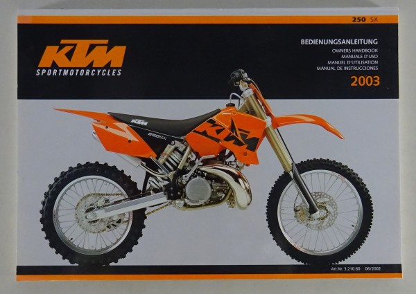 Betriebsanleitung / Handbuch KTM 250 SX Modelljahr 2003