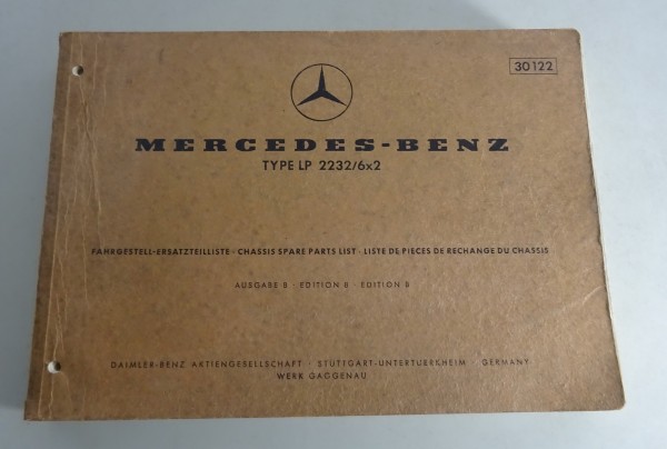 Teilekatalog Mercedes Benz LP 2232 / 6x2 Ausgabe B von 07/1971 kubische Kabine