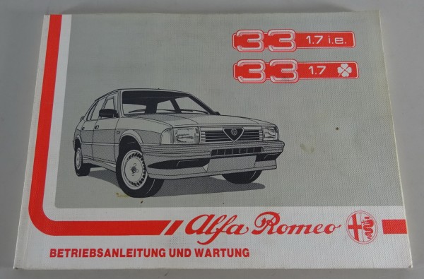 Betriebsanleitung Alfa Romeo 33 1,7i.e. / 1,7 Quadrifoglio Verde Stand 10/1987