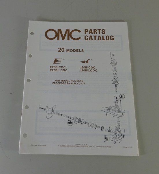 Teilekatalog OMC Evinrude / Johnson Outboards 20 PS Models von 06/1986