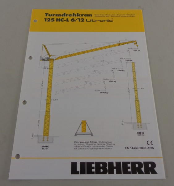 Datenblatt Liebherr Turmdrehkran 125 HC-L 6/12 Litronic von 05/2011