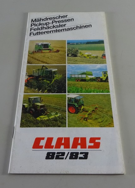 Prospekt / Broschüre Claas Programm 1982/83 - Mähdrescher etc. Stand 09/1982