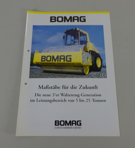 Prospektblatt / Broschüre Bomag 3er Walzenzüge 5 - 25 Tonnen Stand 1997