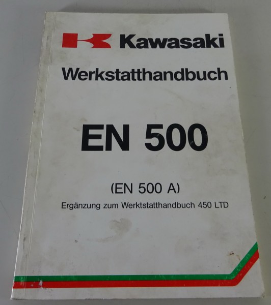 Werkstatthandbuch Nachtrag / Workshop Manual Kawasaki EN 500 (A) Stand 1990