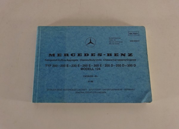 Bildkatalog Teilekatalog Mercedes Benz W124 Benzin + Diesel Stand 01/1986