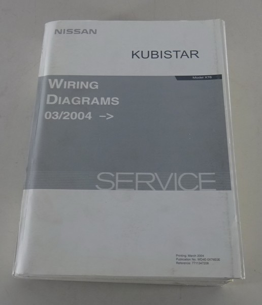 Workshop Manual Elektric Wiring Diagrams Nissan Kubistar X76 from 03/2004