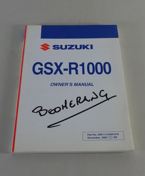 Betriebsanleitung / Handbuch / Owner´s Manual Suzuki GSX-R 1000 von 11/2006