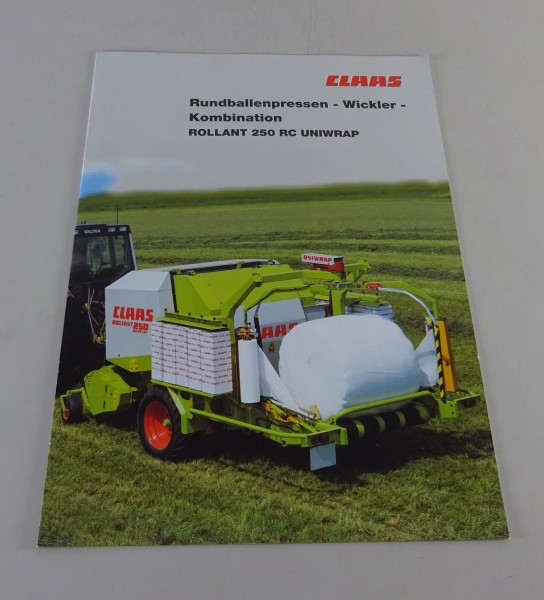 Prospekt / Broschüre Claas Rundballenpresse Rollant 250 RC Uniwrap Stand 08/2000