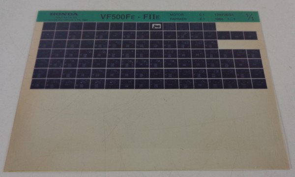 Microfich Ersatzteilkatalog Honda VF 500 Fe - F 2 e Stand 01/1984