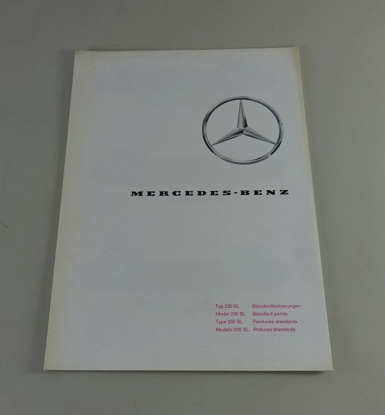 Prospektposter Mercedes-Benz 230 SL | R113 Pagode Standard - Lack Stand 10/1964