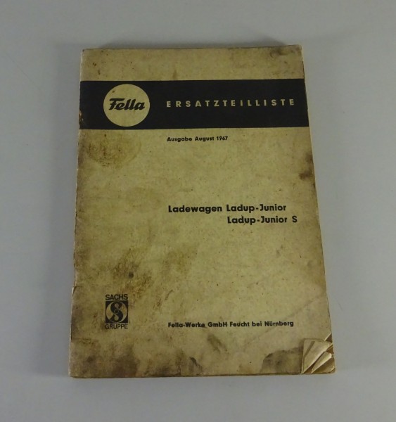 Teilekatalog / Ersatzteilliste Fella Ladewagen Ladup - Junior / S Stand 8/1967