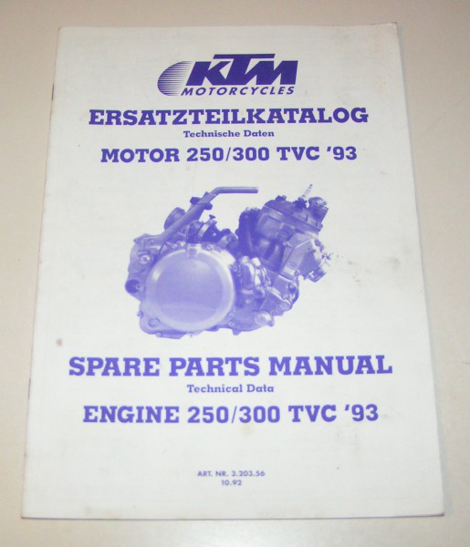 Teilekatalog Motor KTM 250 / 300 TVC - Modelljahr 1993