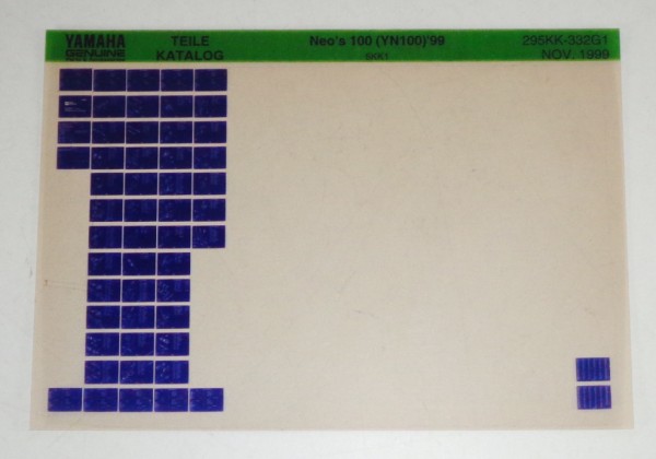 Microfich Parts Catalogue / Ersatzteilkatalog Yamaha Neos 100 YN 100 Stand 11/99