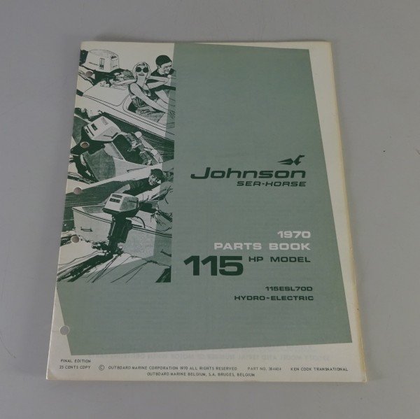 Teilekatalog OMC Johnson 115 PS Models Stand 1970