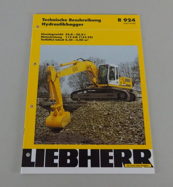 Prospekt Liebherr Hydraulikbagger R 924 Litronic Technische Daten Stand 02/2001