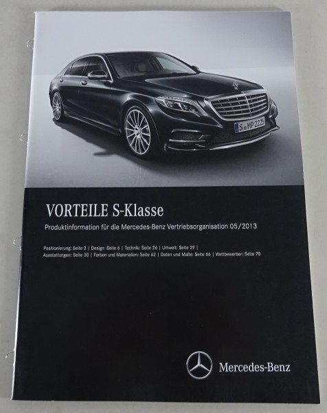 Produktinformation / Vorteile Mercedes-Benz S-Klasse W222 Stand 05/2013