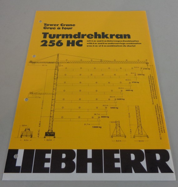 Datenblatt / Technische Beschreibung Liebherr Turmdrehkran 256 HC von 01/1983