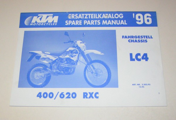 Teilekatalog Fahrgestell KTM 400 RXC / 620 RXC LC 4 - Modelljahr 1996