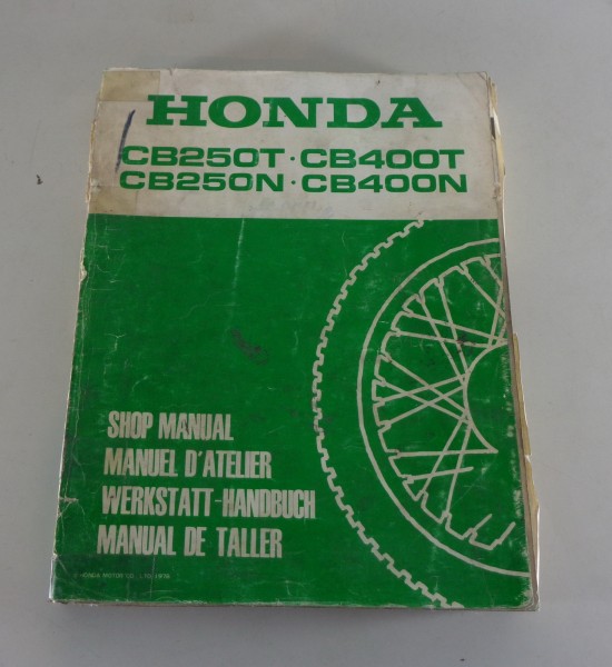 Werkstatthandbuch / Workshop Manual Honda CB 250T/N / CB 400T/N von 1978