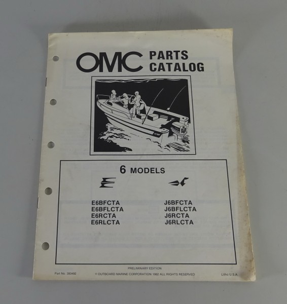 Teilekatalog OMC Johnson / Evinrude 6 PS Models Stand 1982