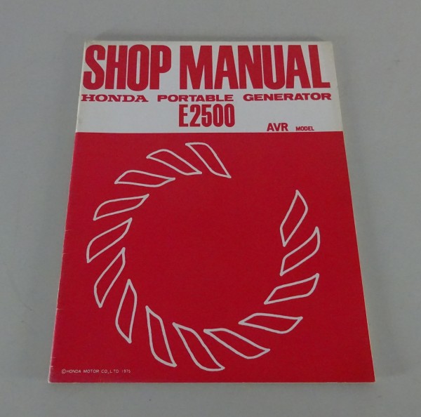 Workshop Manual Honda Portable Generator E2500 AVR Model from 1975