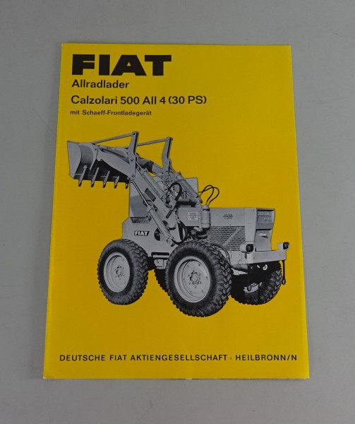 Prospekt / Broschüre Fiat Allradlader Calzolari 500 All 4 (30 PS) Stand 1964