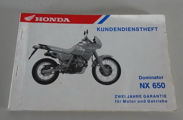 Scheckheft / Kundendienstheft Honda NX 650 Dominator Stand 02/1988