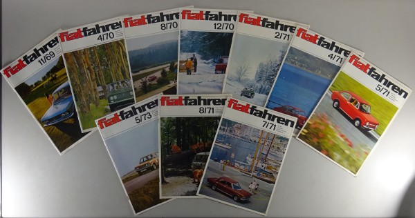 Magazin „Fiat Fahren“ mit Fiat 124, 500,128, 850, 130, 127, 132 von 1969 - 1973