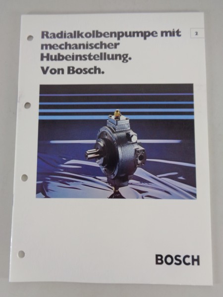 Prospekt/Technische Info Bosch Radialkolbenpumpe mit mechanischer Hubeinstellung