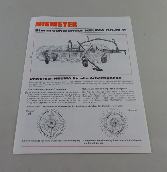 Prospektblatt Niemeyer Sternrechenwender Heuma 66-RLZ Stand 01/1975