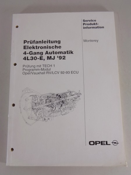 Werkstatthandbuch Prüfanleitung Opel Monterey Elektronisches Automatikgetriebe