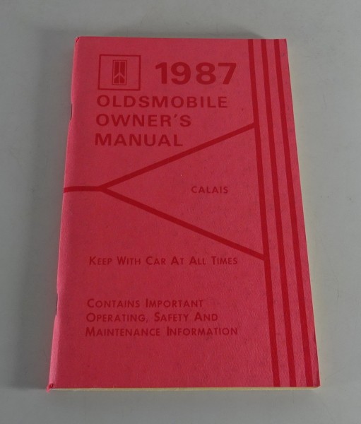 Owner´s Manual / Handbook Oldsmobile Calais Stand 1987