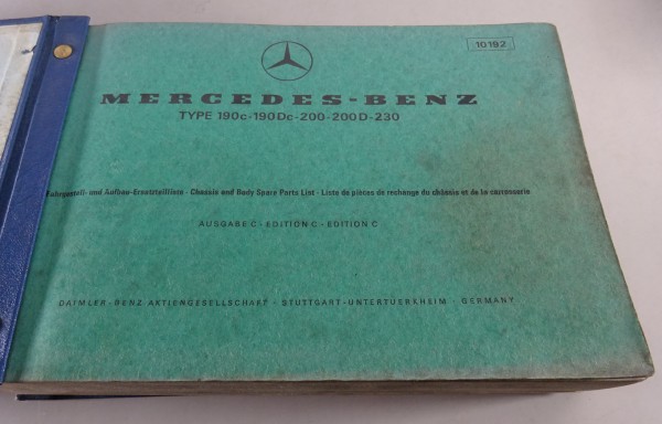 Teilekatalog Mercedes Benz Fahrgestell Aufbau Heckflosse W110 Benzin+Diesel 1971