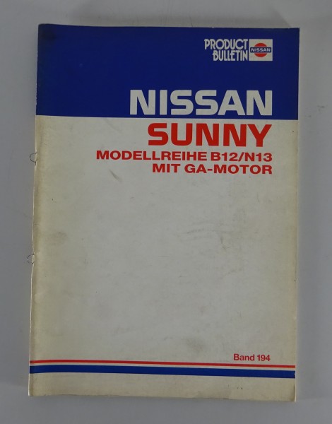 Werkstatthandbuch Technische Information Nissan Sunny B12 & N13 GA-Motor von 89