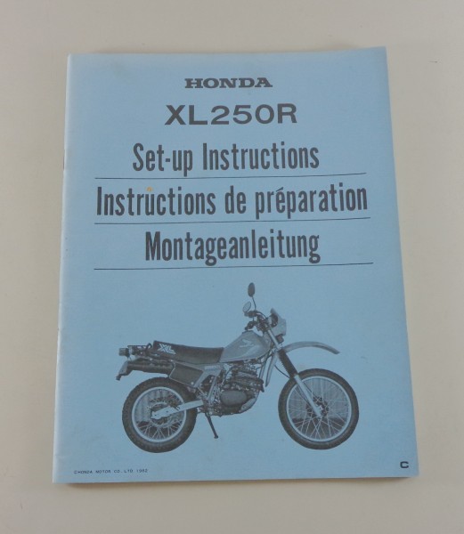 Montageanleitung / Set Up Manual Honda XL 250 R Baujahr 1982