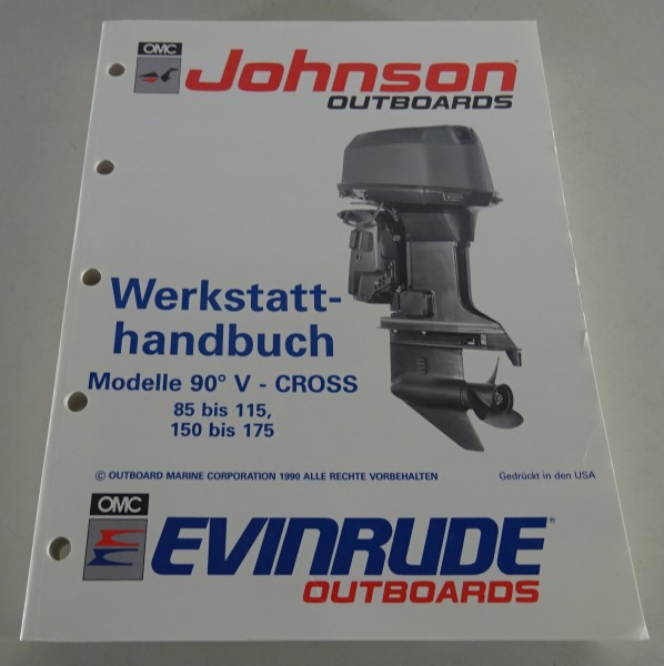 Werkstatthandbuch Johnson Außenborder Modelle 90° V-Cross 85PS - 175PS von 1990