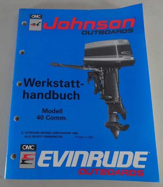 Werkstatthandbuch Johnson / Evinrude Bootsmotoren Modell 40 Comm. Stand 1989