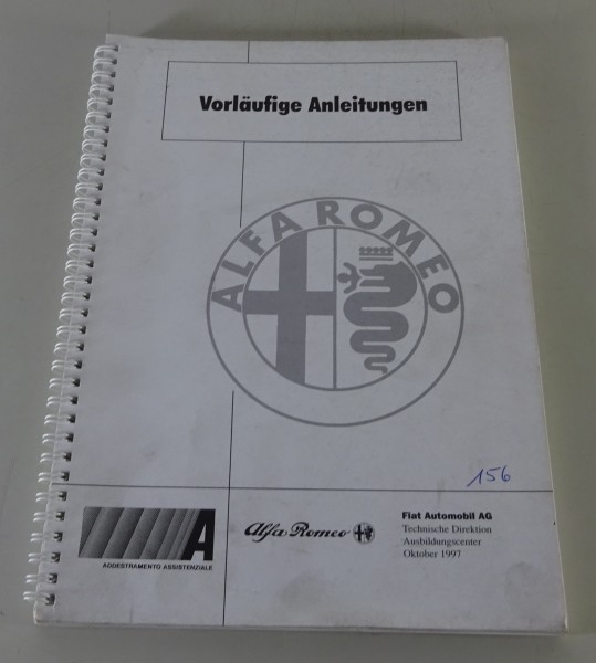 Werkstatthandbuch / Schulungsunterlage Alfa Romeo 156 Stand 07/1997