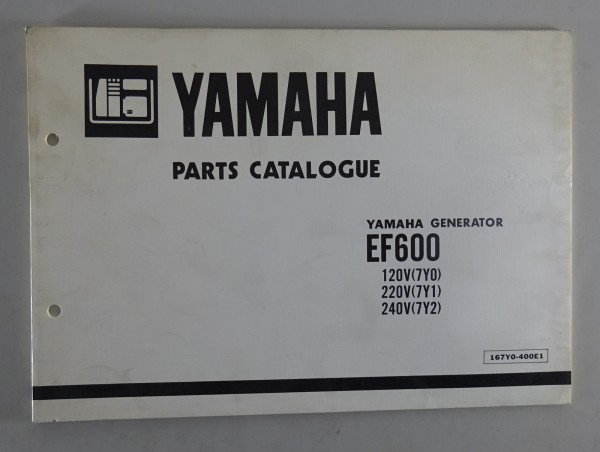 Teilekatalog / Parts Catalogue Yamaha Generator EF 600 7Y0/7Y1/7Y2 von 02/1986