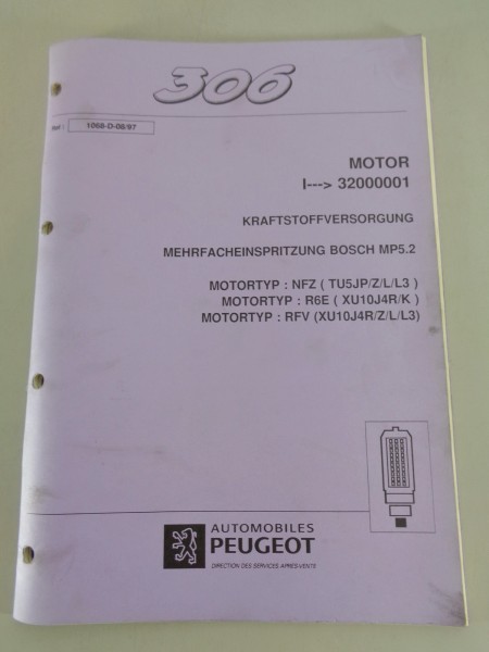 Werkstatthandbuch Peugeot 306 Mehrfacheinspritzung Bosch MP5.2 von 08/1997